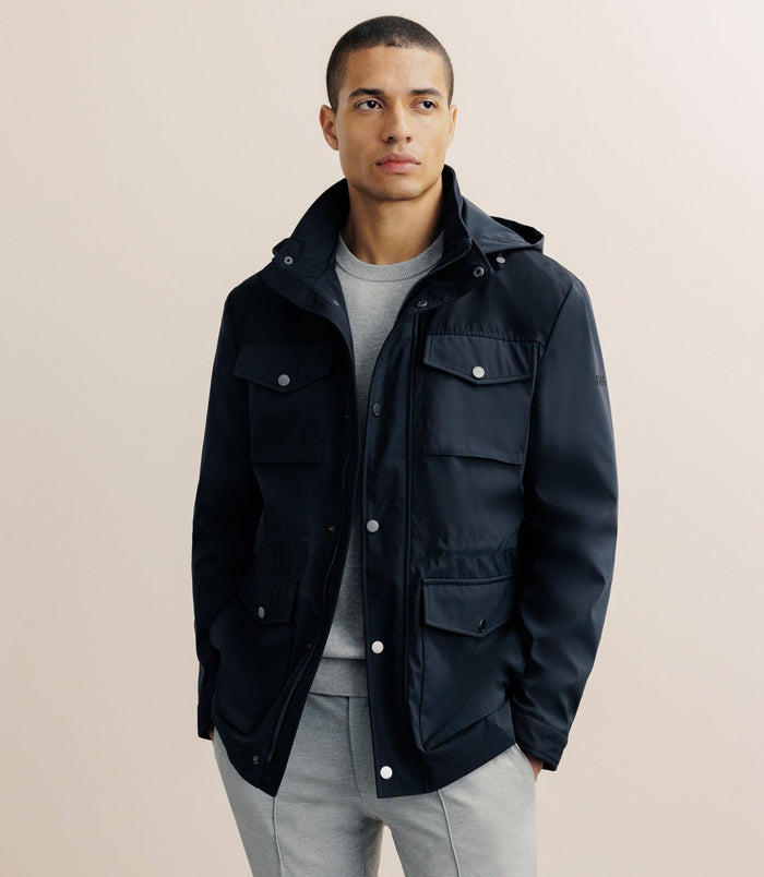 izac Parka avec capuche amovible marine