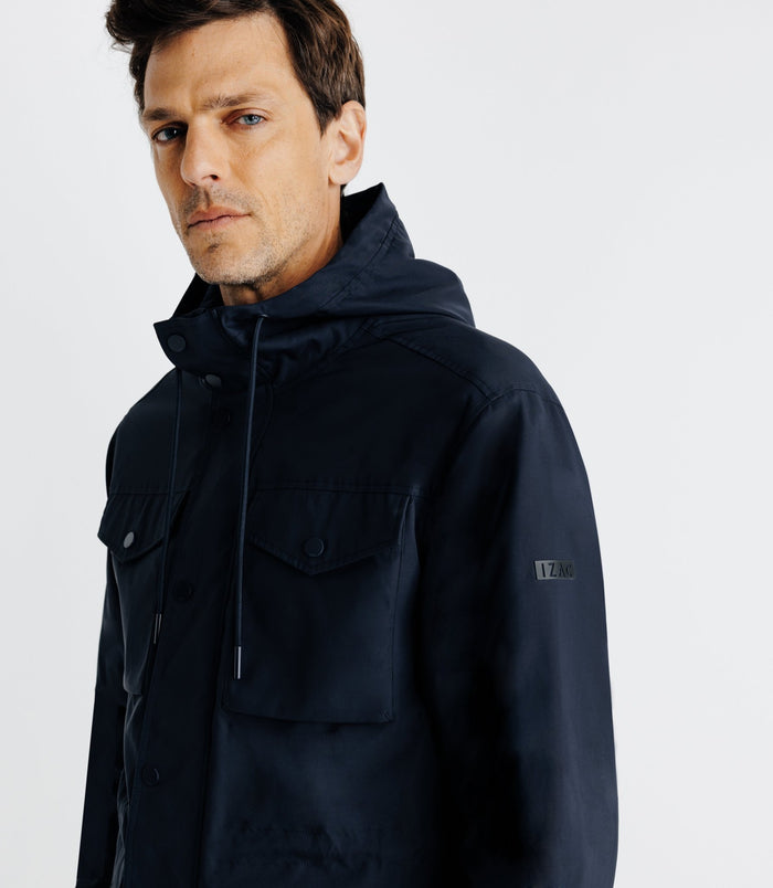 Izac Parka Avec Capuche Marine