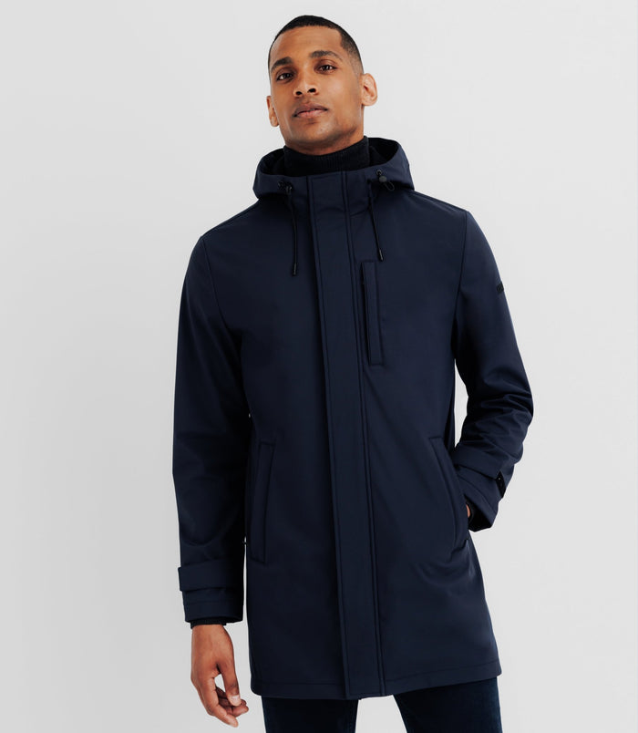 Izac Parka Col Montant Marine