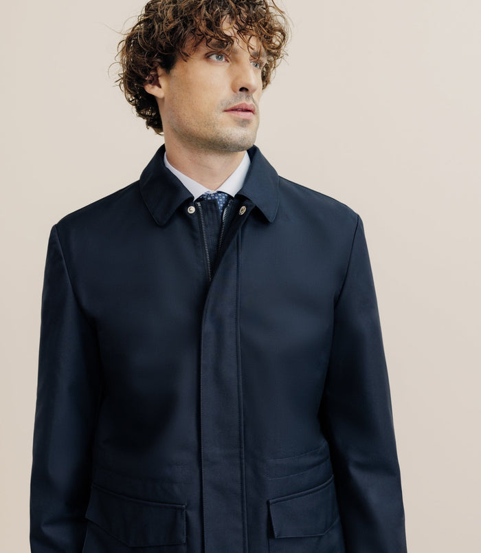 Izac Parka Courte 2 Poches Marine