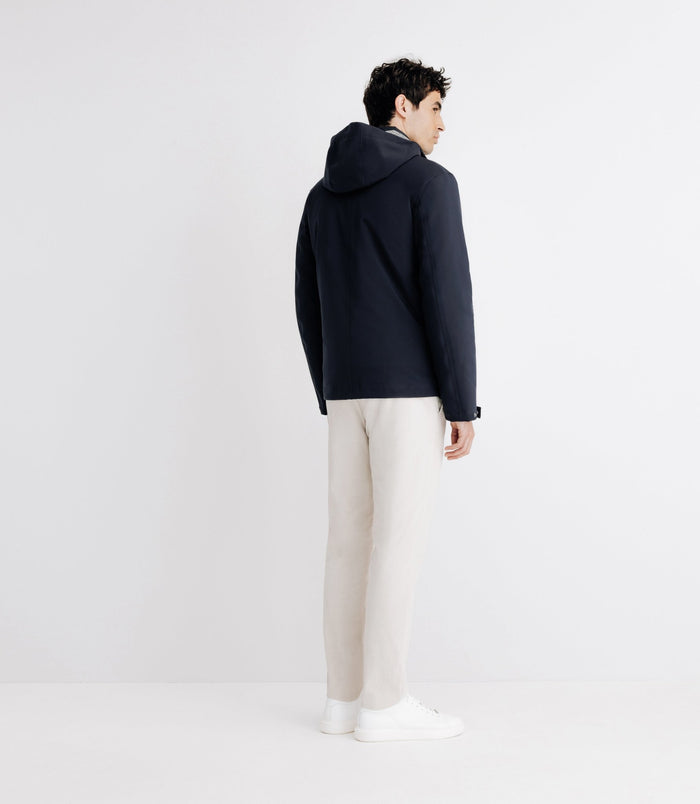 Izac Parka Courte Avec Col Montant Marine