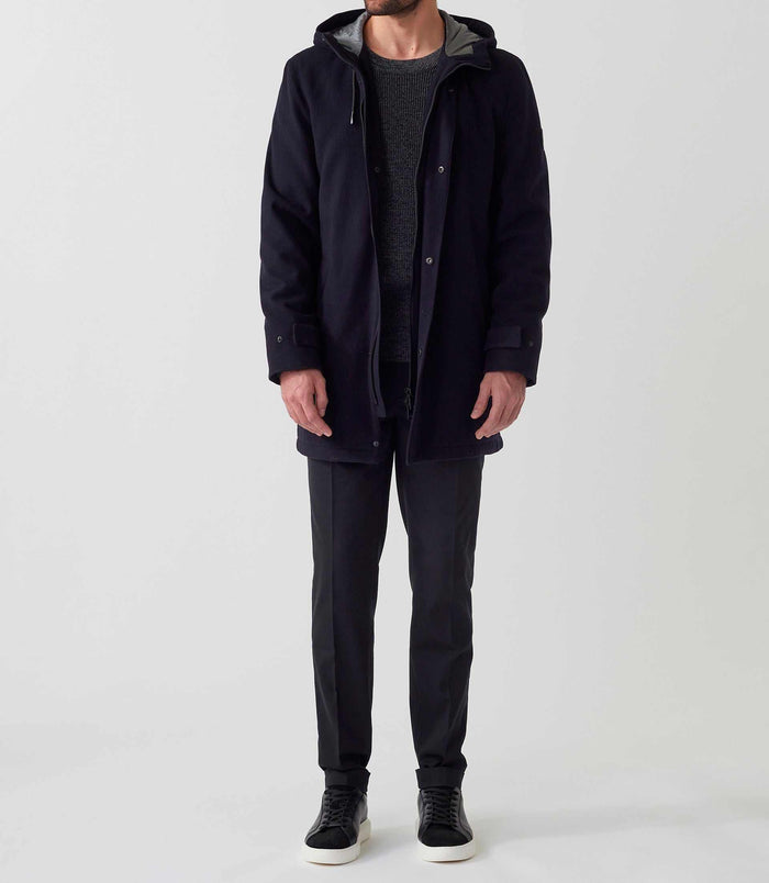 izac Parka laine à capuche marine "Neo"