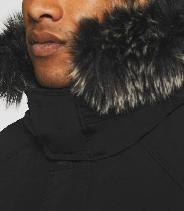 Izac Parka Longue à Capuche Noir MANOURY