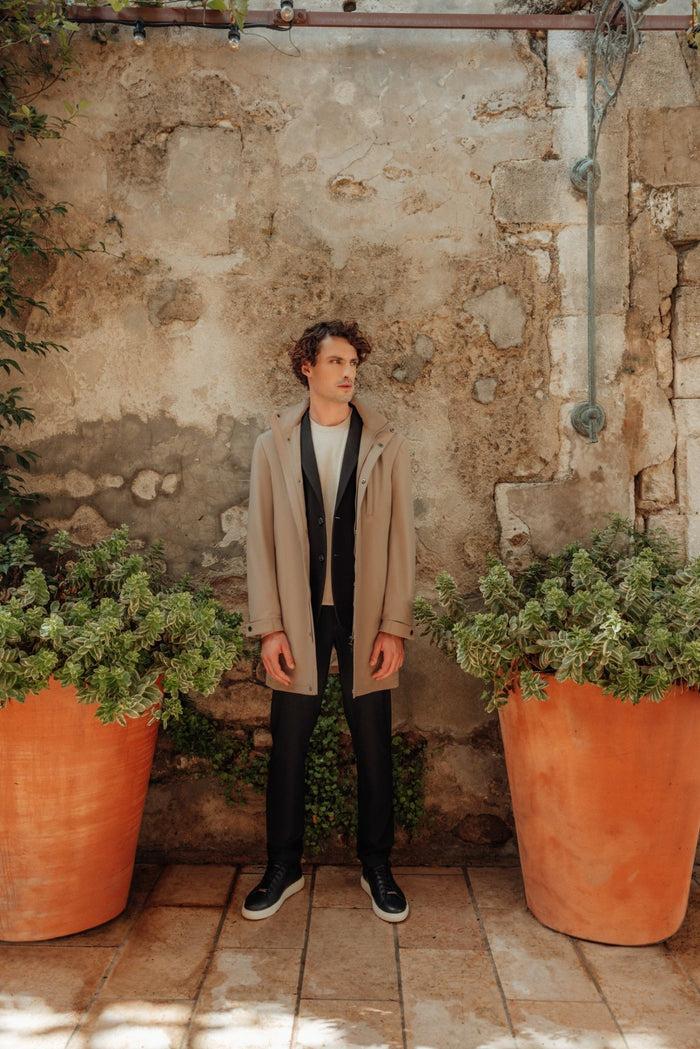 izac Parka longue et légère beige