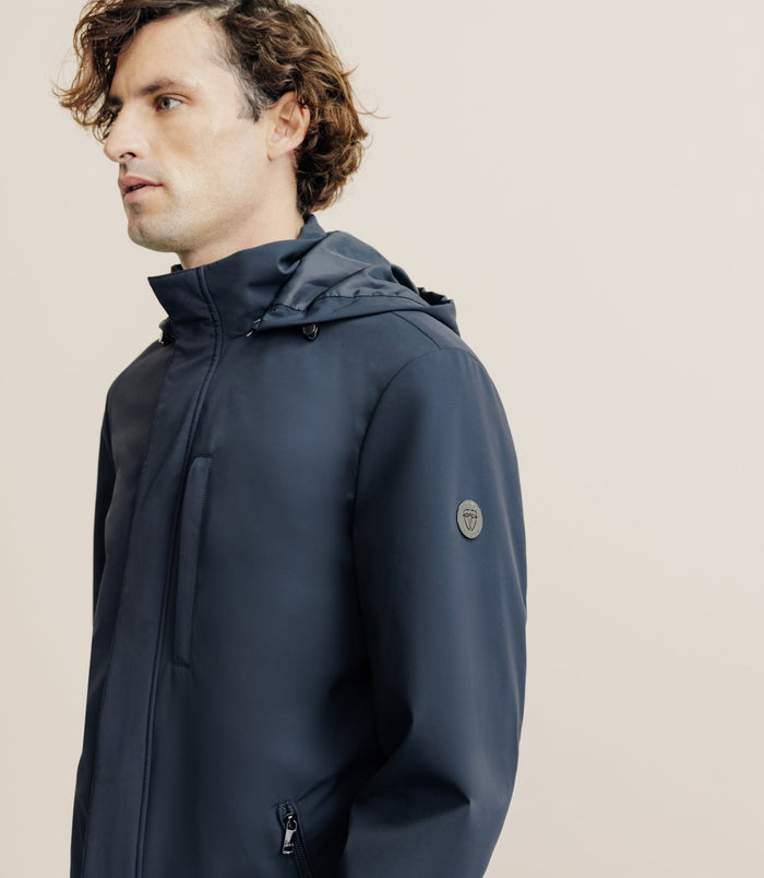Izac Parka Longue Et Légère Marine