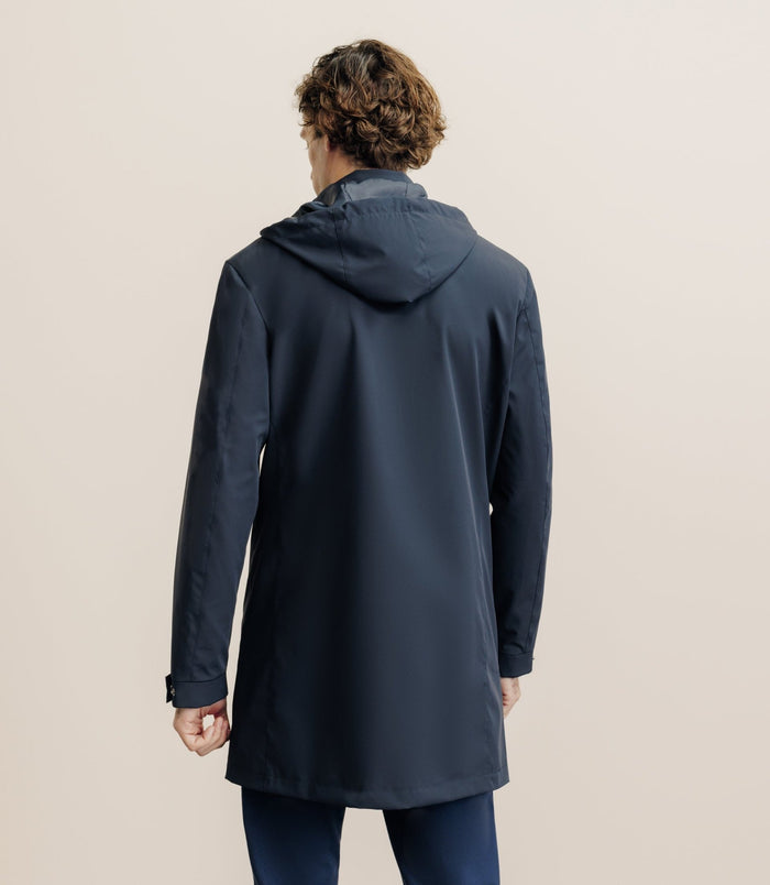 Izac Parka Longue Et Légère Marine