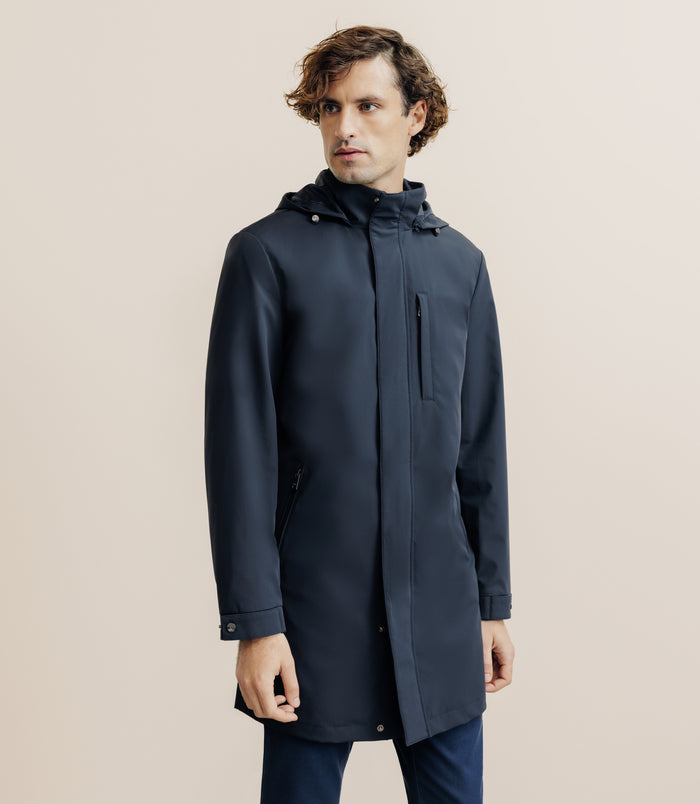 izac Parka longue et légère marine