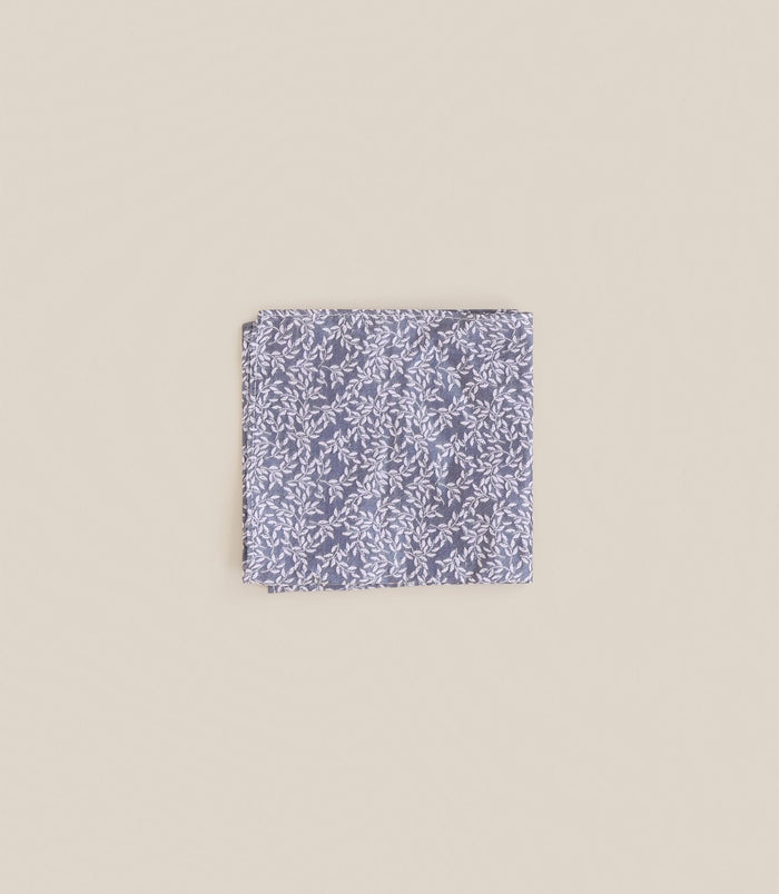 izac Pochette fantaisie feuillage bleue