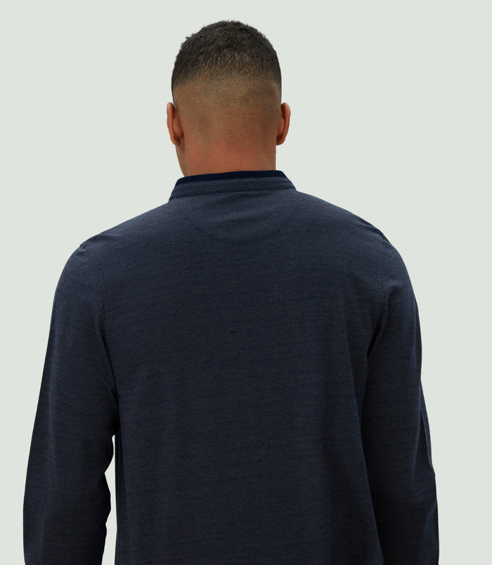 Izac Polo à Col Mao Marine "Calo"