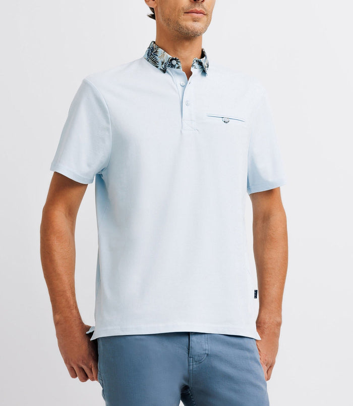 Izac Polo Avec Broderie Bleu Ciel