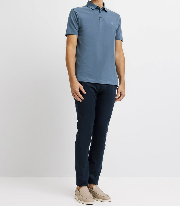 izac Polo avec broderie indigo
