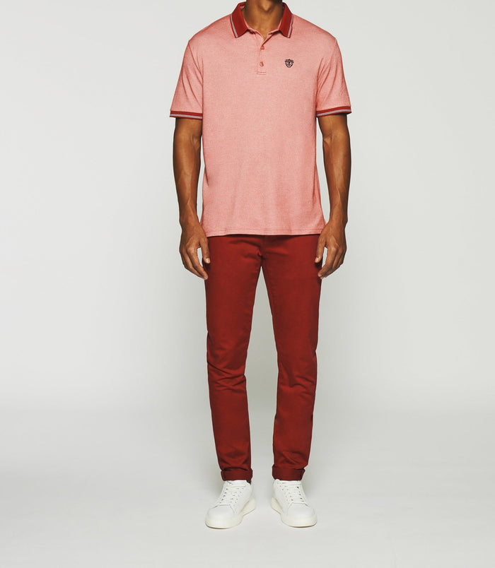 izac Polo avec broderie rouge chiné GUYOT