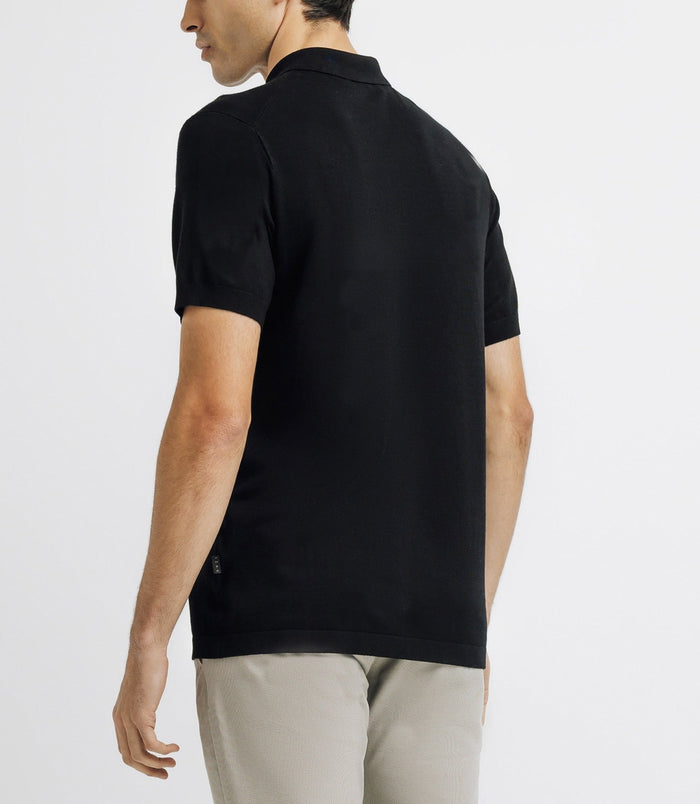 Izac Polo Avec Col Zippé Noir