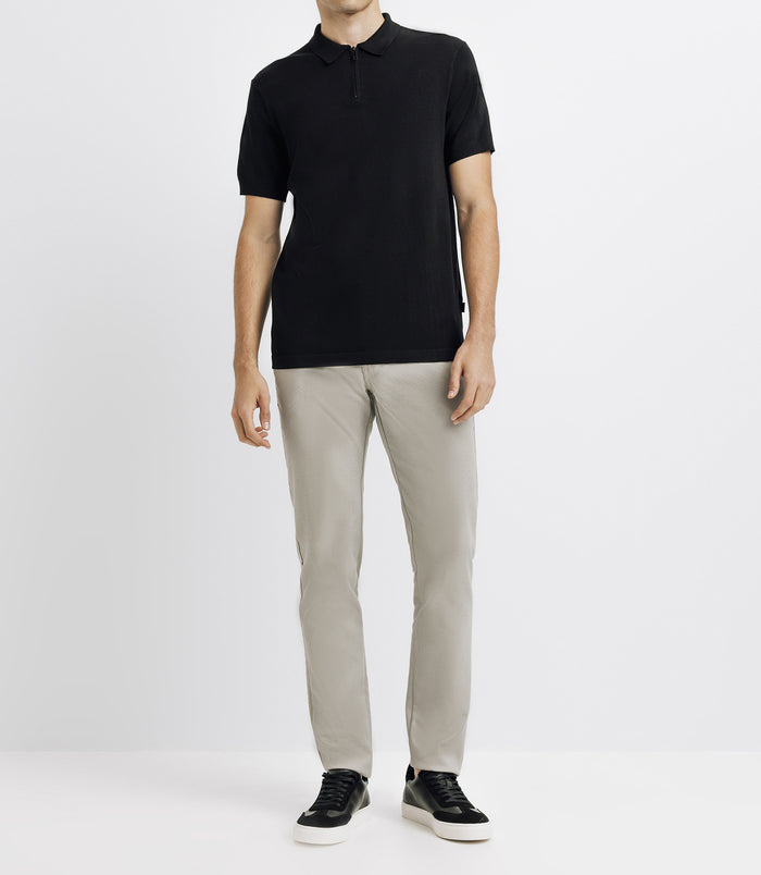 izac Polo avec col zippé noir