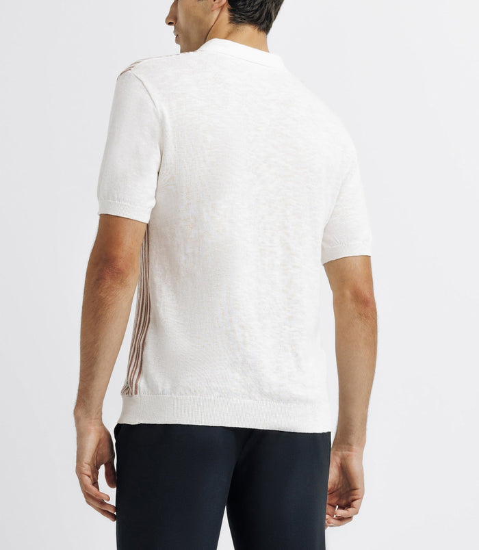 Izac Polo Avec Rayures écru Et Rose