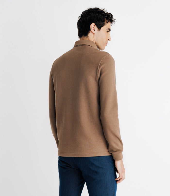 Izac Polo Boutonné Manches Longues Beige