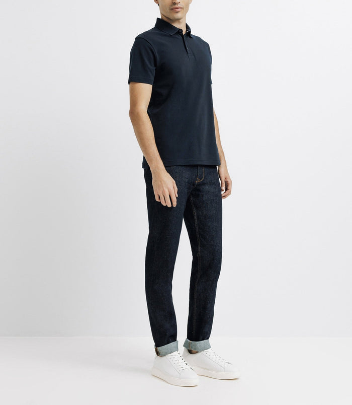 izac Polo boutonné marine