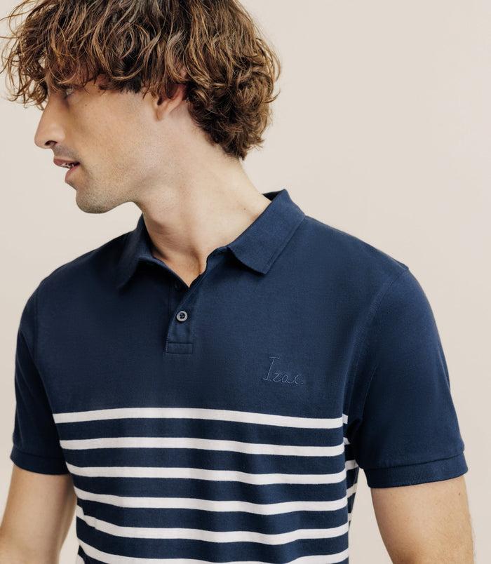 Izac Polo Boutonné Marinière Marine