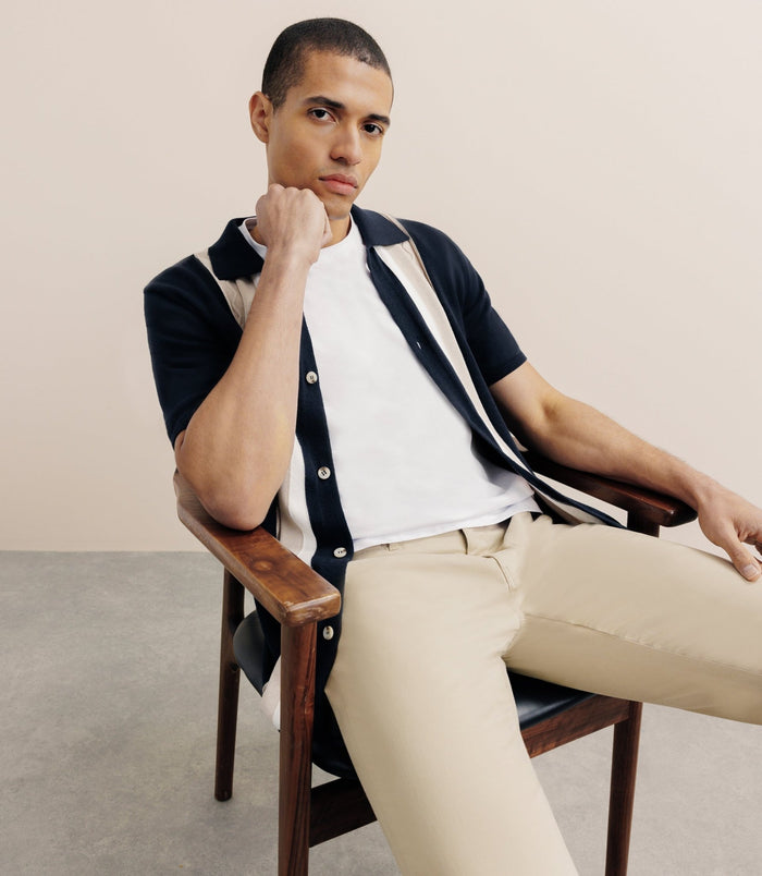 Izac Polo Chemise Boutonné Marine