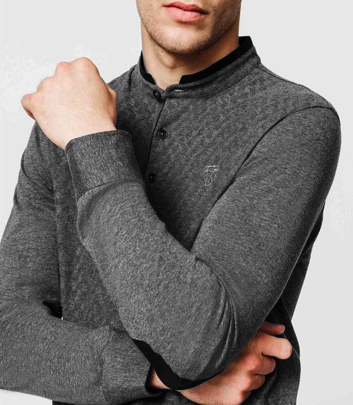 Izac Polo Col Mao Anthracite