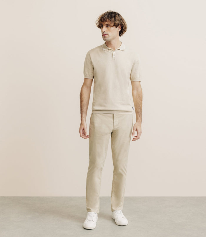 Izac Polo Col Ouvert Beige