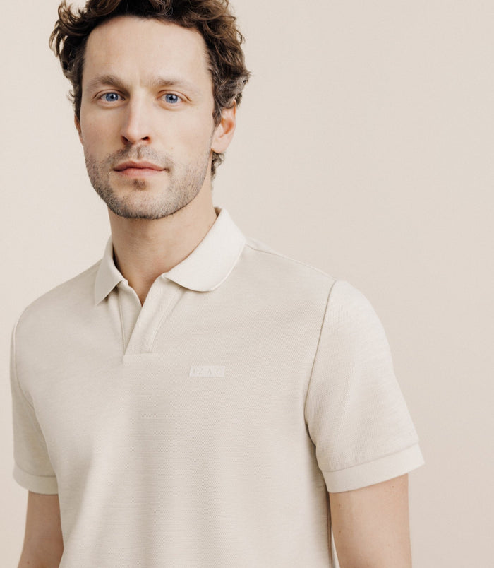Izac Polo Col Ouvert Beige