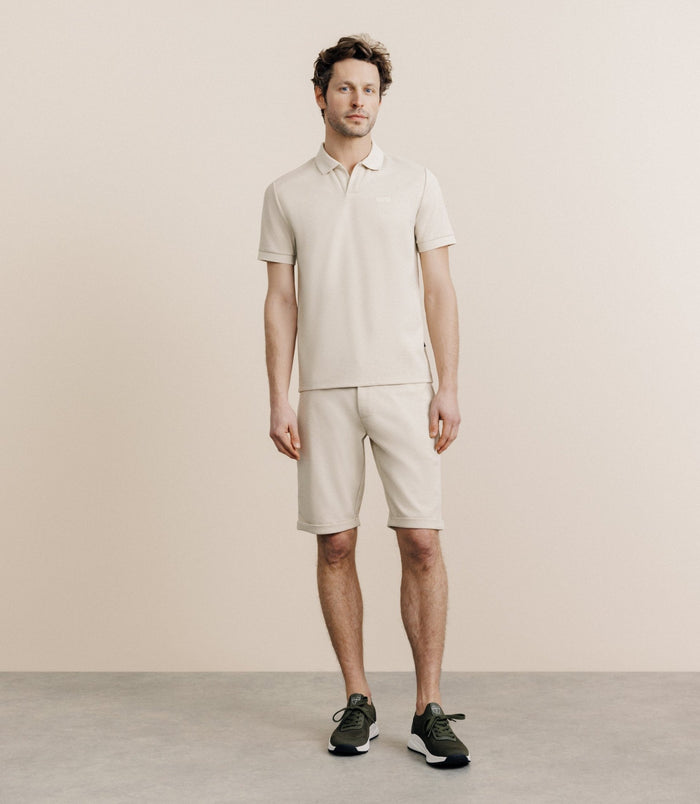 Izac Polo Col Ouvert Beige