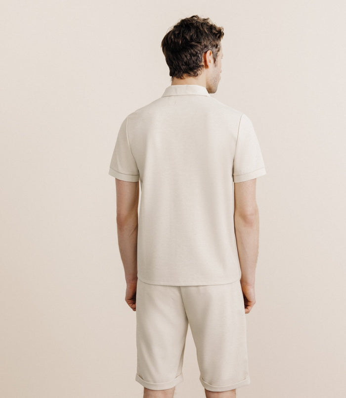 Izac Polo Col Ouvert Beige