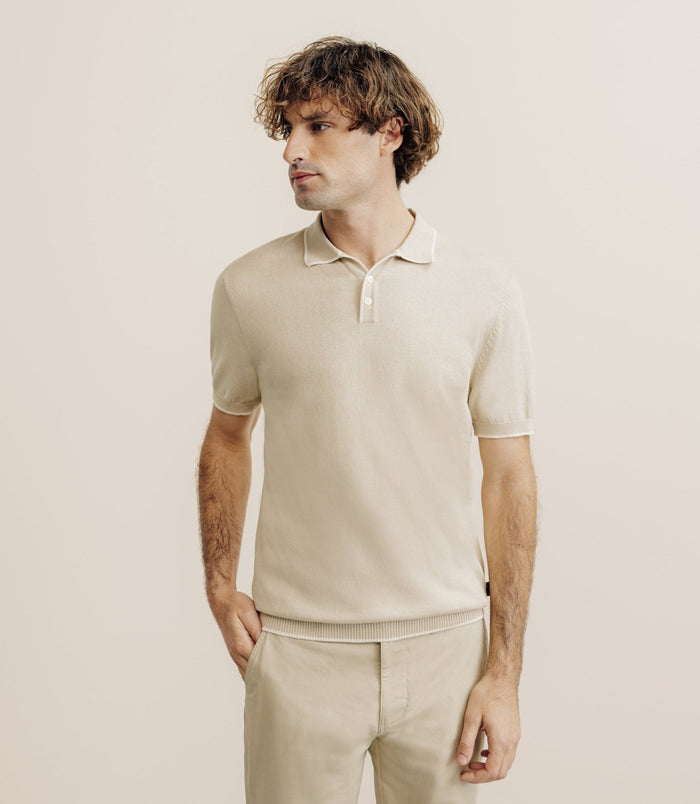 izac Polo col ouvert beige
