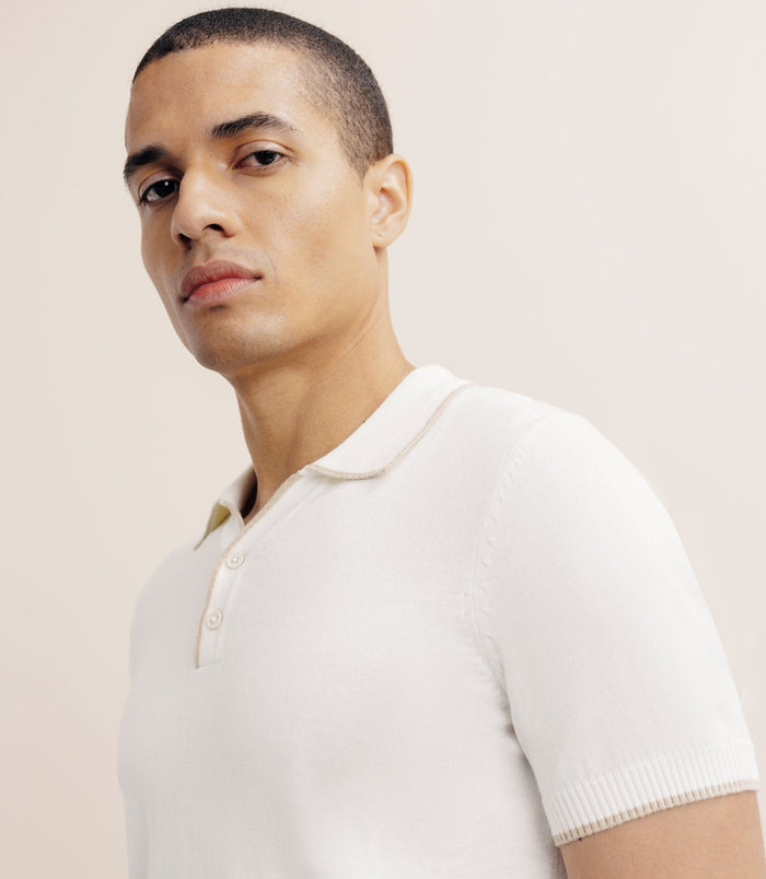 Izac Polo Col Ouvert écru