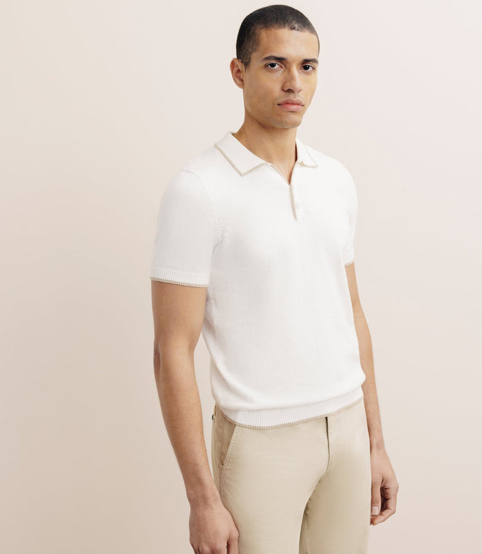 izac Polo col ouvert écru
