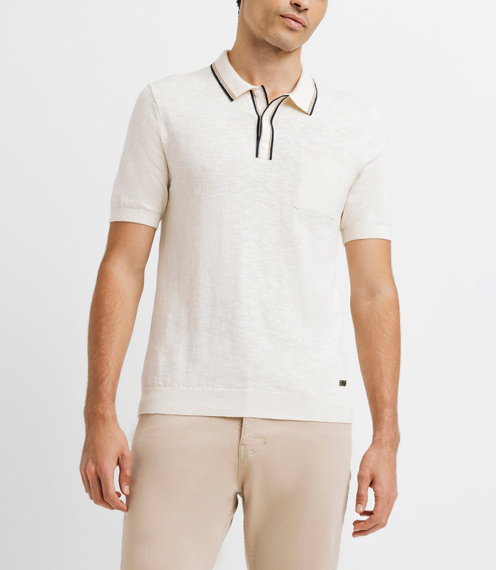 Izac Polo Col Ouvert Ecru