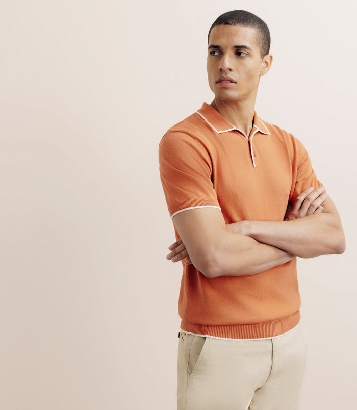 izac Polo col ouvert orange foncé