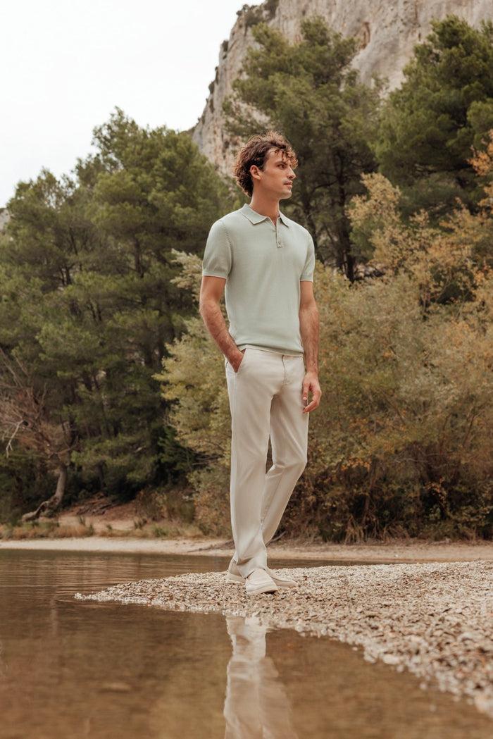 izac Polo col ouvert vert