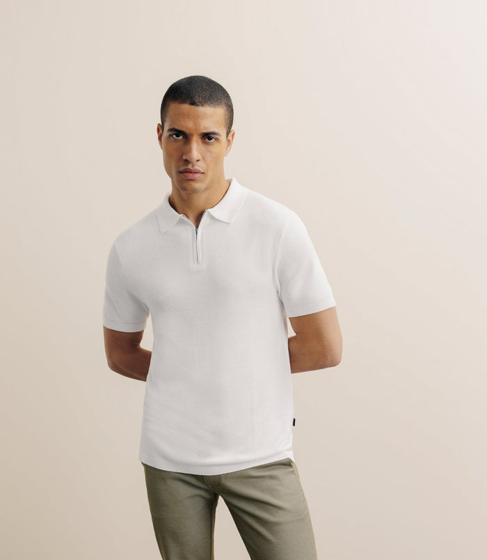 Izac Polo Col Zip écru