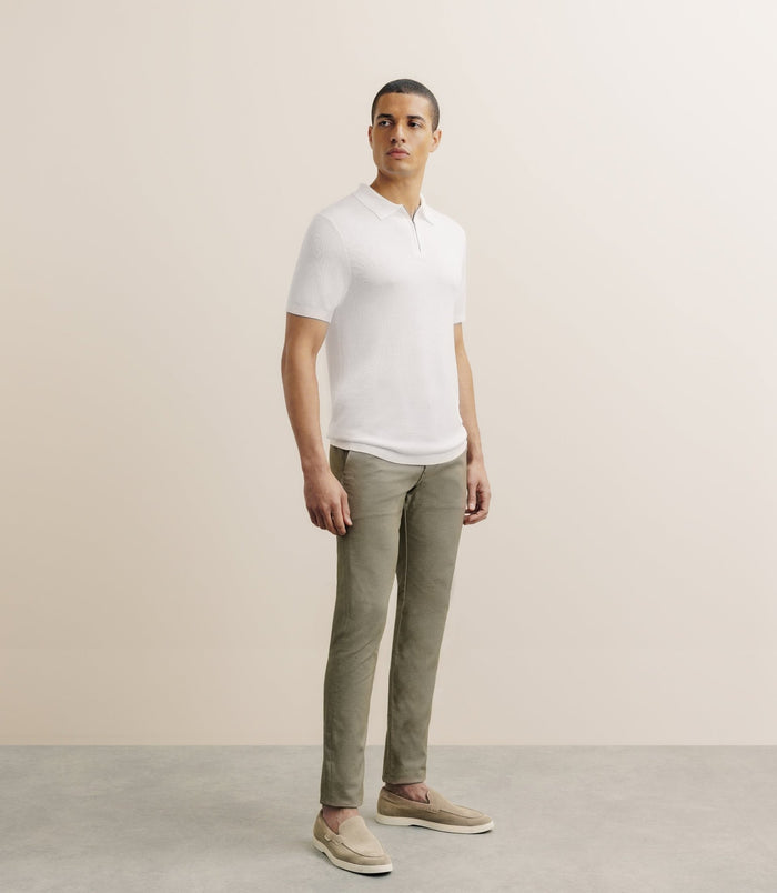 Izac Polo Col Zip écru