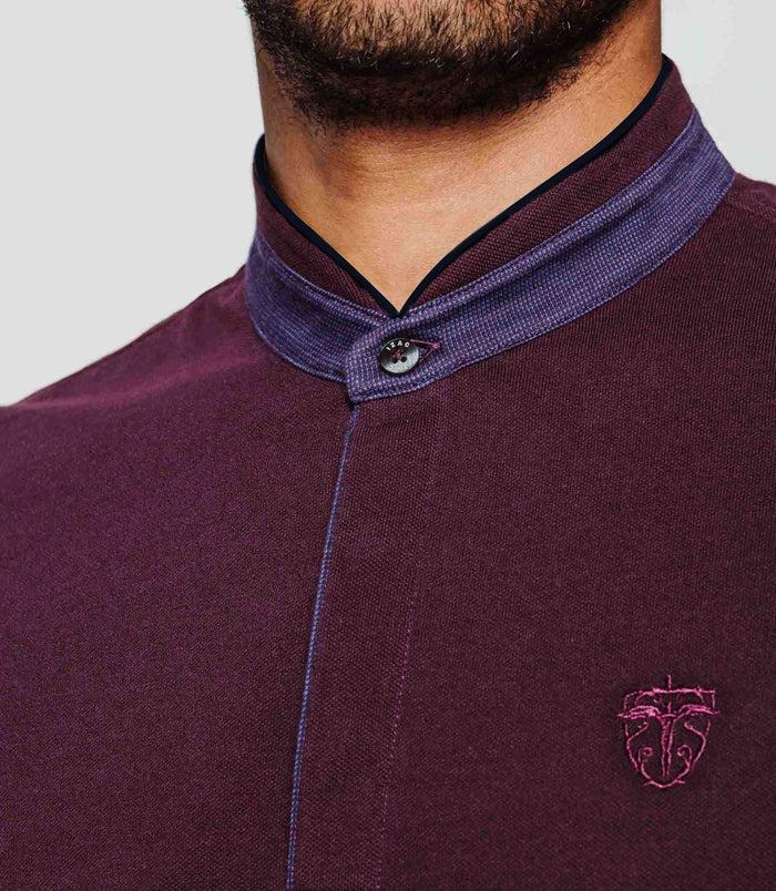 Izac Polo Coton Piqué Aubergine