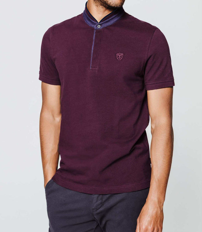 izac Polo coton piqué aubergine