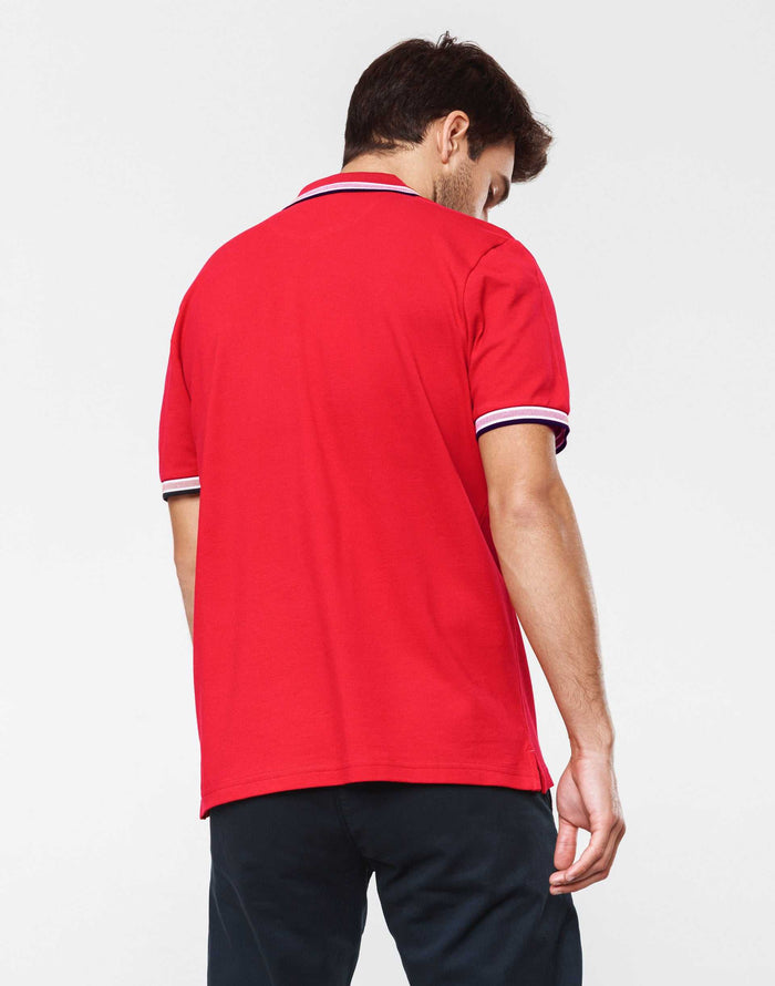 izac Polo coton piqué rouge