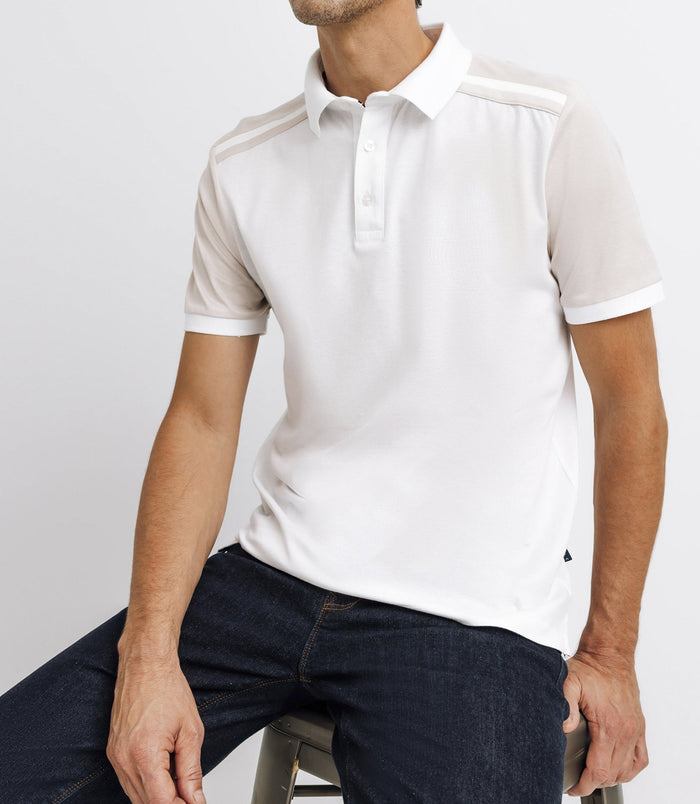 Izac Polo En Coton Avec Patch Beige