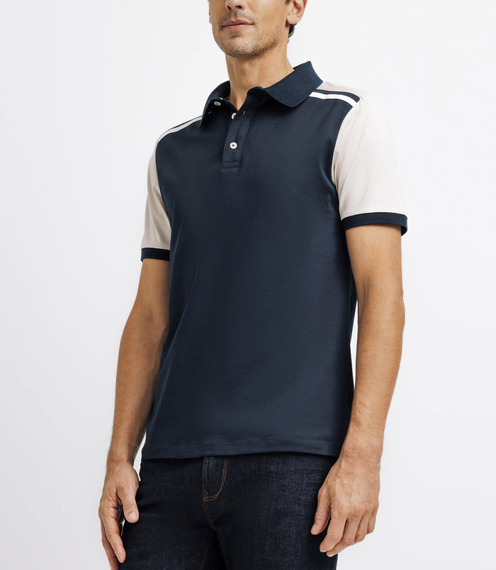 Izac Polo En Coton Avec Patch Marine