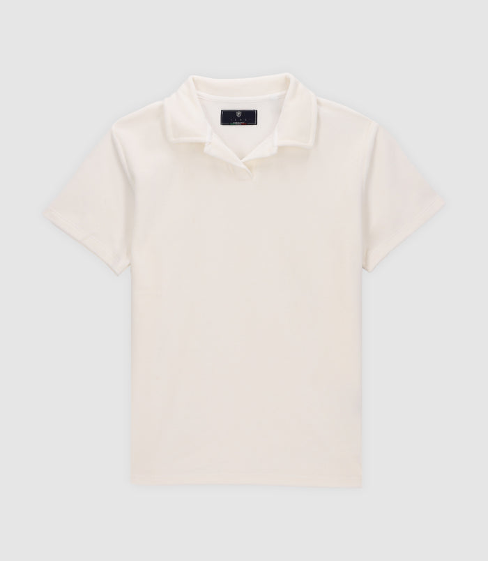 izac Polo en éponge col ouvert écru