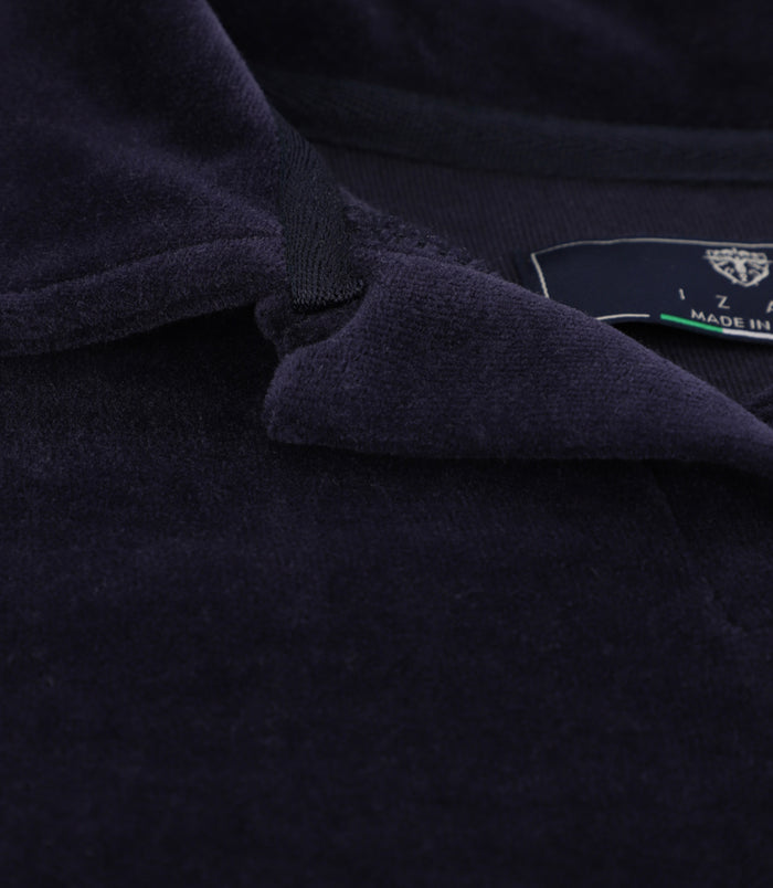 Izac Polo En éponge Col Ouvert Marine