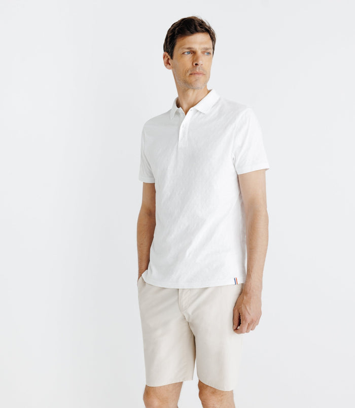 Izac Polo En Jacquard Blanc