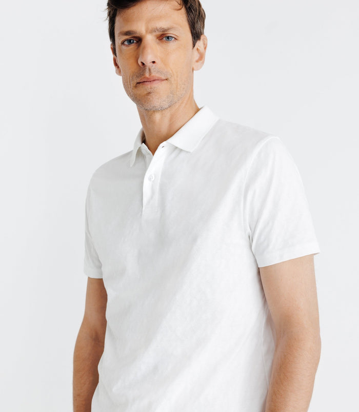 Izac Polo En Jacquard Blanc