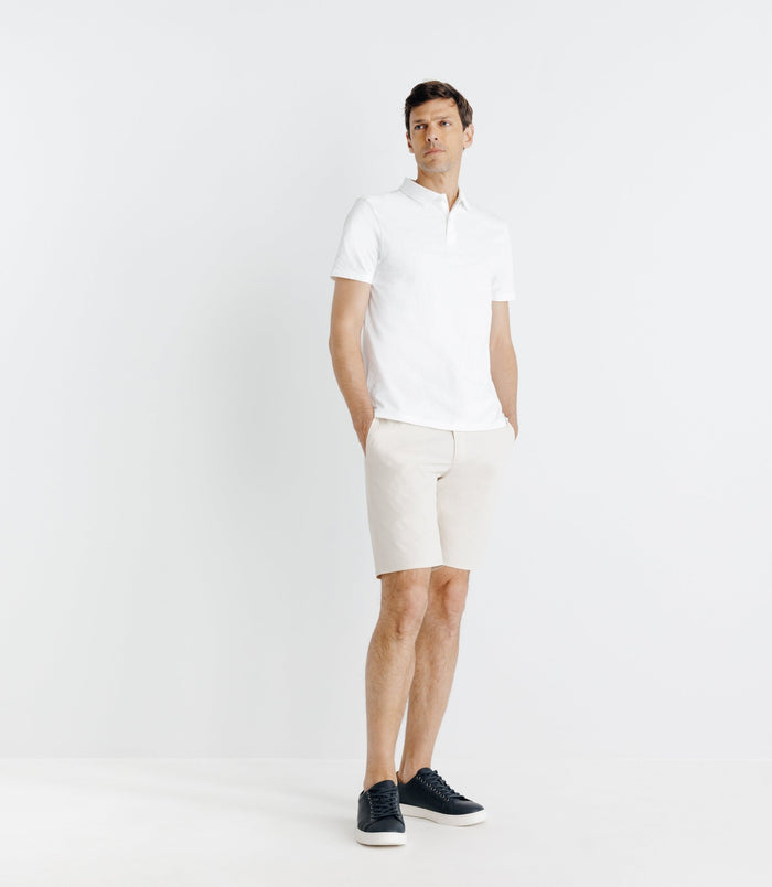 izac Polo en jacquard blanc