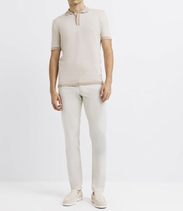 izac Polo en jacquard camel