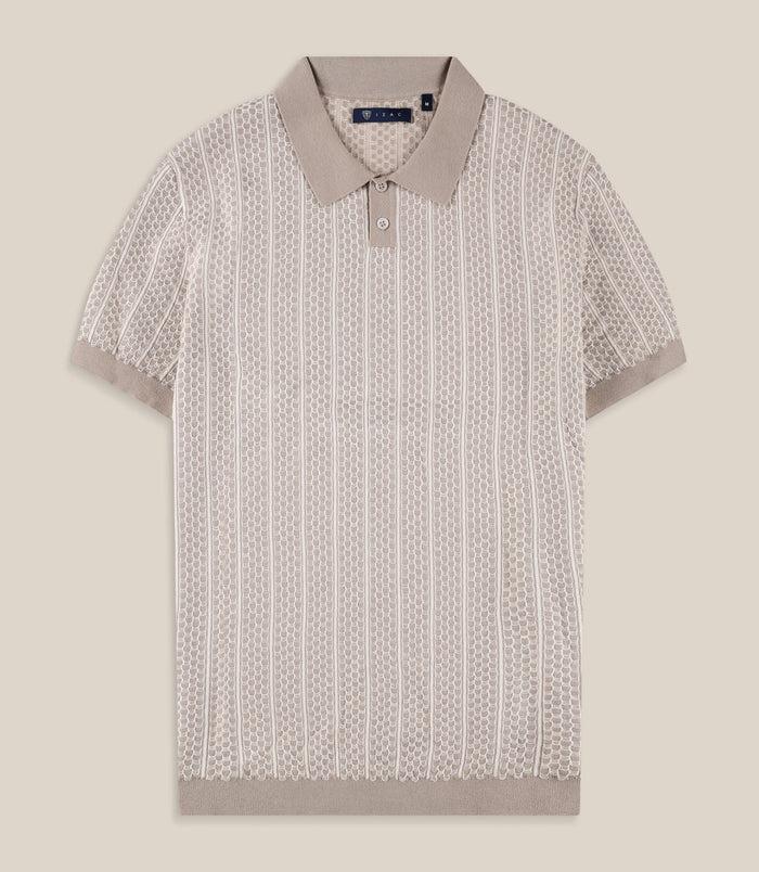 izac Polo en jacquard camel