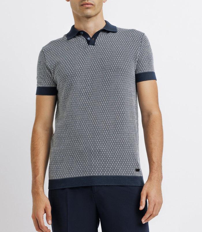 Izac Polo En Jacquard Marine