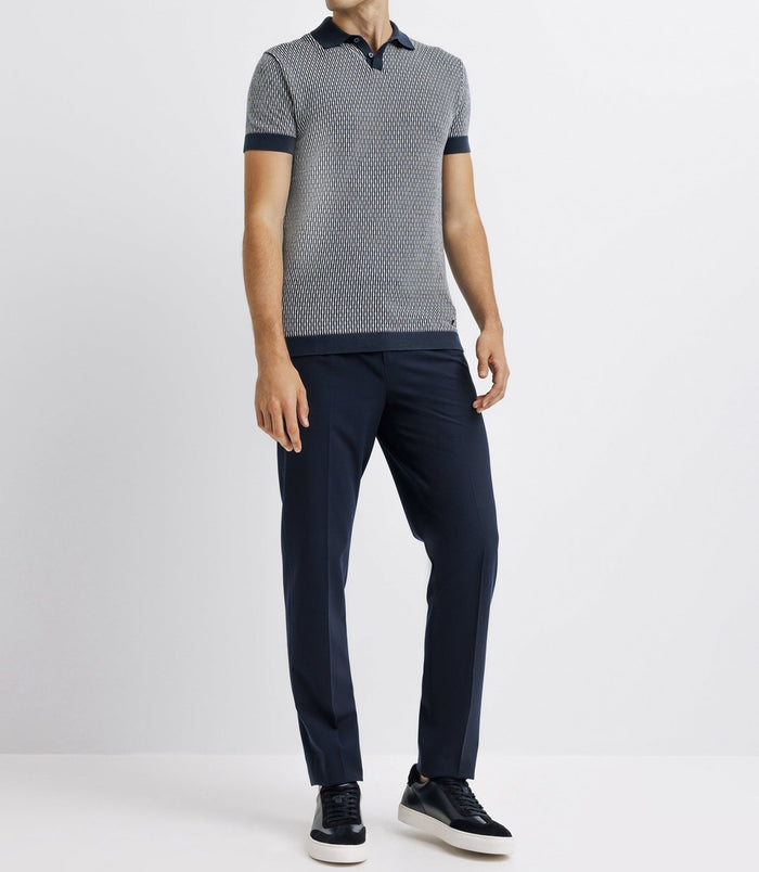 izac Polo en jacquard marine